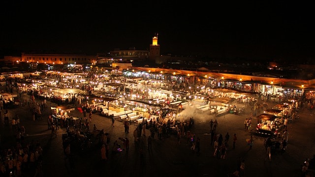 Praça de Jamaa el Fna, marraquexe, marrocos