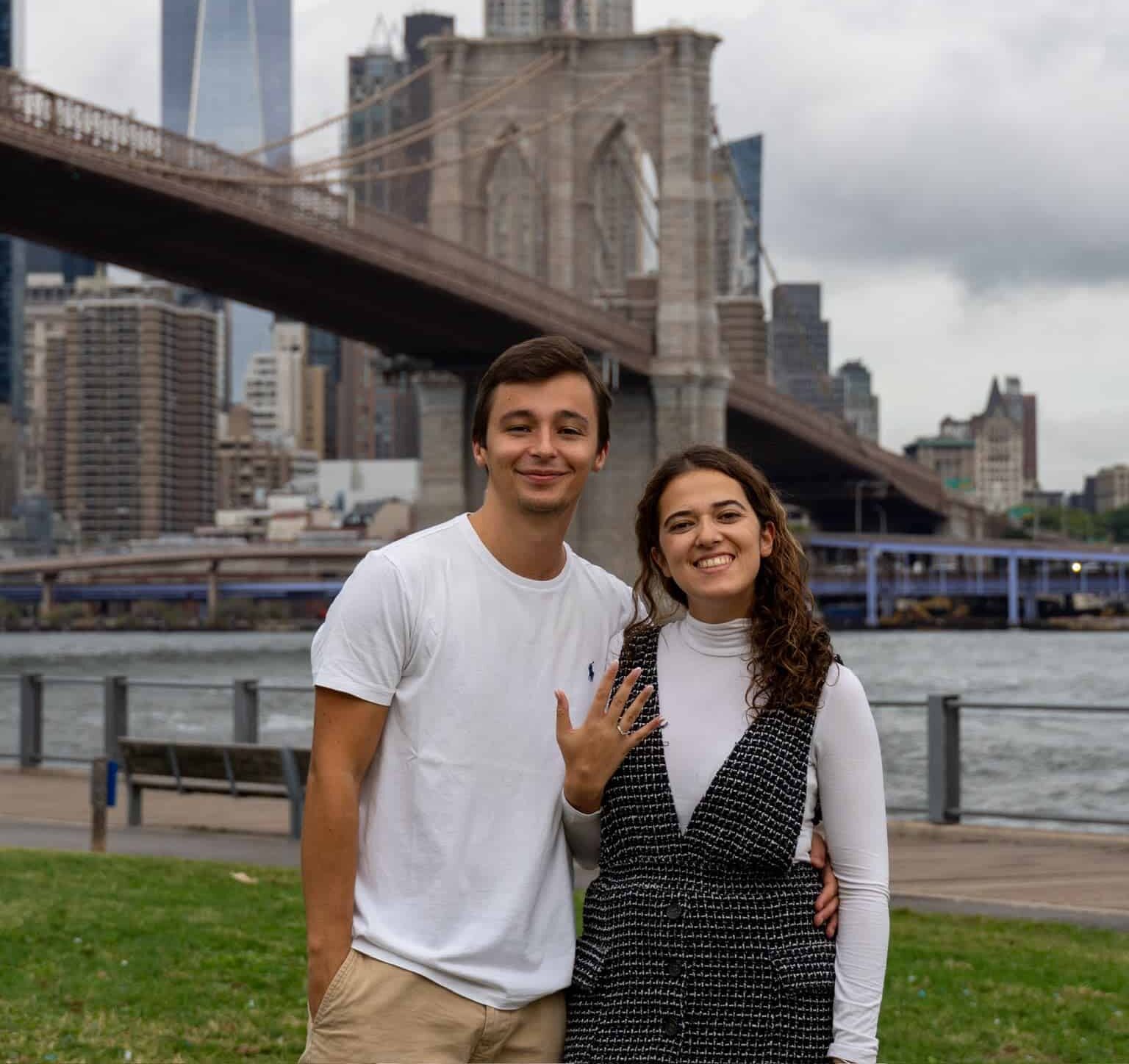 Alexandra e Vítor em Nova Iorque no dia do pedido de casamento